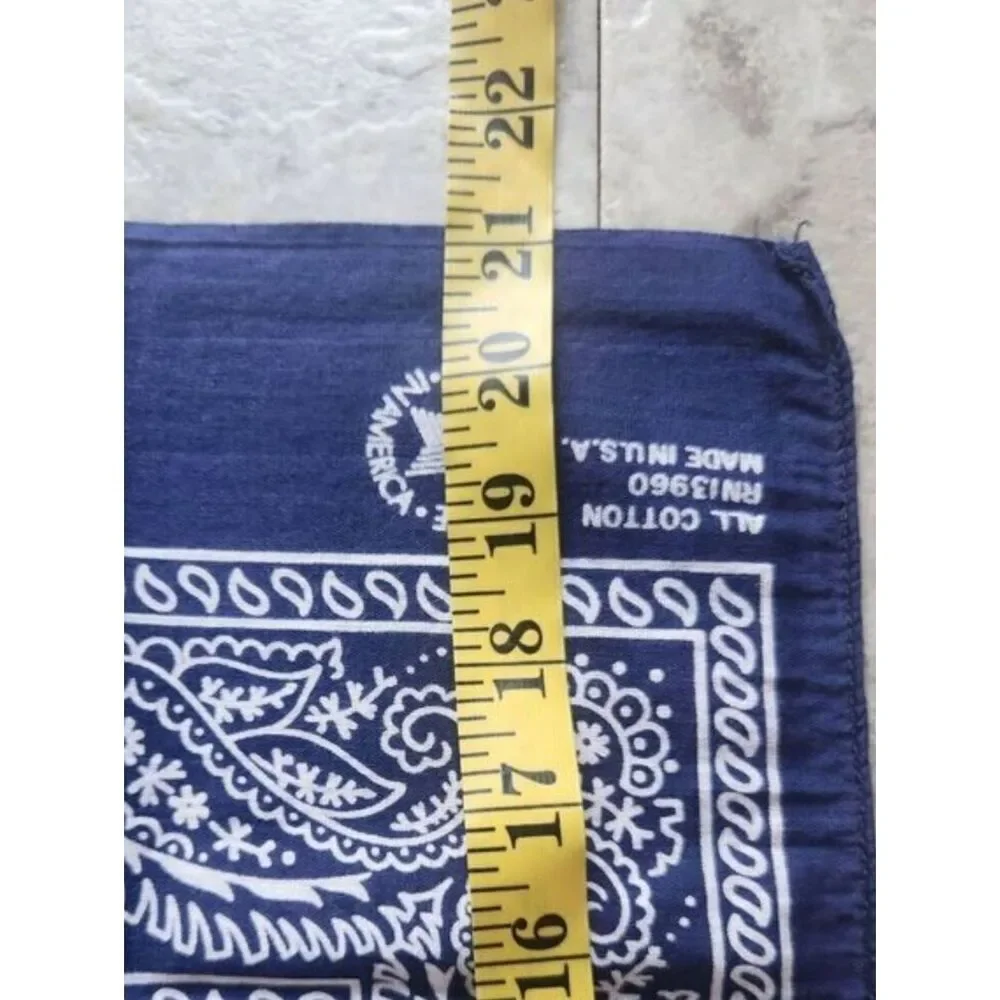 11 Set of Paisley Bandanas w Beaded scarf w Tassel Accent - White Navy Fuchsia